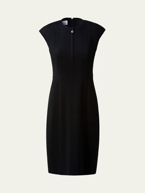 Akris Punto Cap Sleeve Zip Front Seamed Sheath Dress Size US 12 $995.00